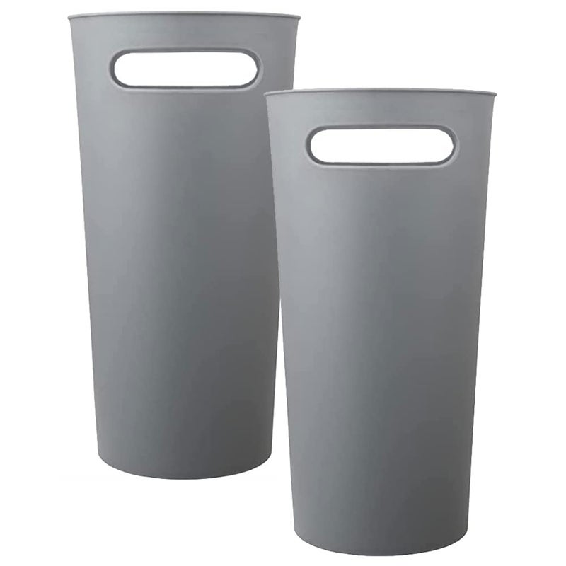 ROYFACC Small Trash Can Plastic Bathroom Wastebasket 3.2 Gallon Slim Garbage Container Bin with Handle for Home Kitchen Bathroom Bedroom Office, 2 Pack (Grey) - Image 5